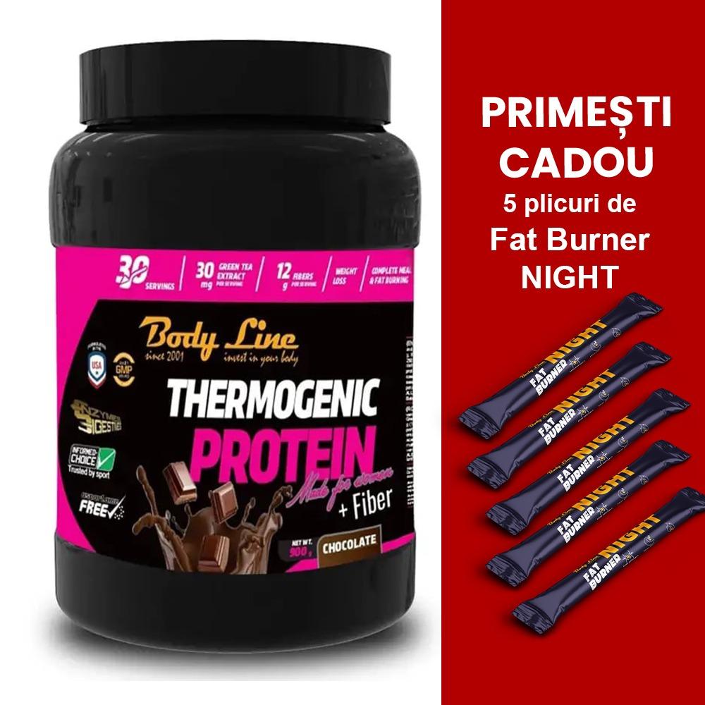 Proteină pentru femei - THERMOGENIC PROTEIN - Proteine pentru slabit. Inlocuitor de mese. Cadou: 5 plicuri Fat Burner Night