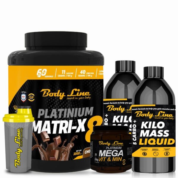 Pachet Vitamine pentru Ingrasat Matrix 8 + 2x Kilo Mass Liquid Carbohidrati + Mega Vit