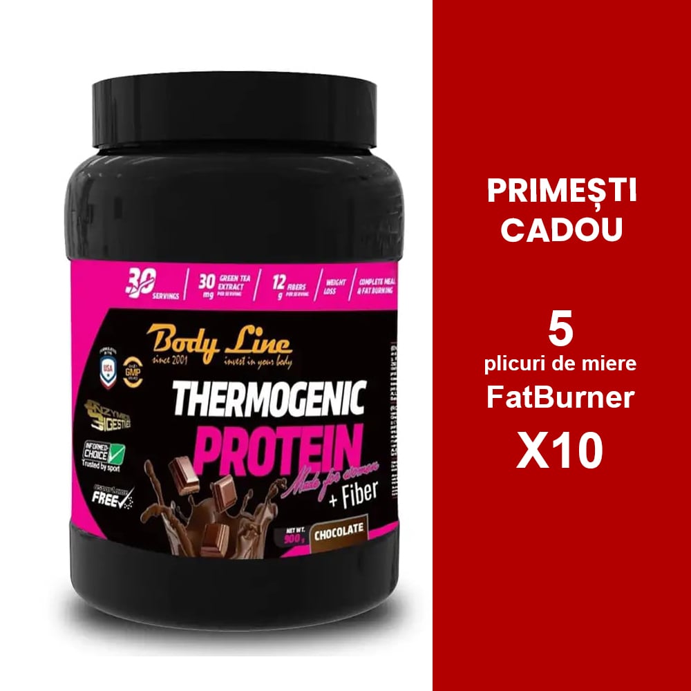 Proteină pentru femei - THERMOGENIC PROTEIN - Proteine pentru slabit. Inlocuitor de mese. Cadou: 5 plicuri Fat Burner X10
