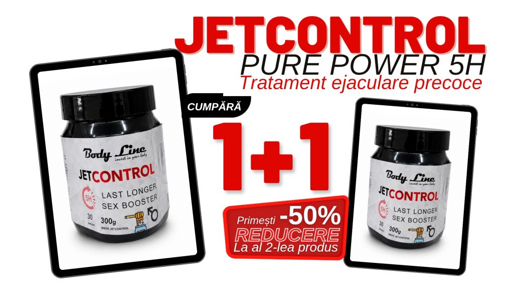 Ejaculare rapida JetControl 1+1 - Supliment alimentar pentru controlul ejacularii la barbati, borcan miere 300 gr x 2